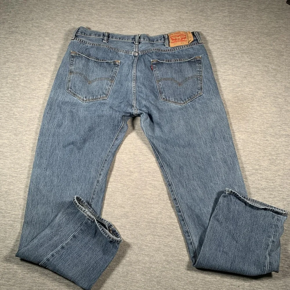 Levis 501‎ Jeans Mens 34x34 Blue Denim Straight Leg Button Fly Original Fit